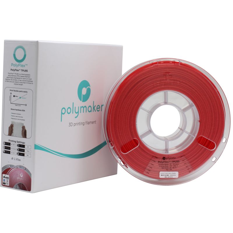PolyFlex TPU95 Rouge - 2.85mm - 750 g (5) PolyFlex TPU95 Rouge - 2.85mm - 750 g (5)