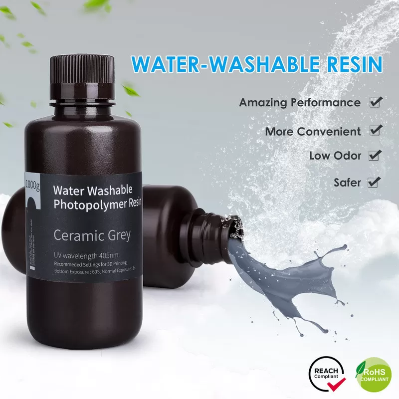 Résine Lavable à l'eau Grise Elegoo - 1000 ml (4)