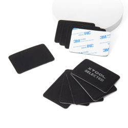 Patch rettangolare in similpelle (nero a argento) x10 xTool