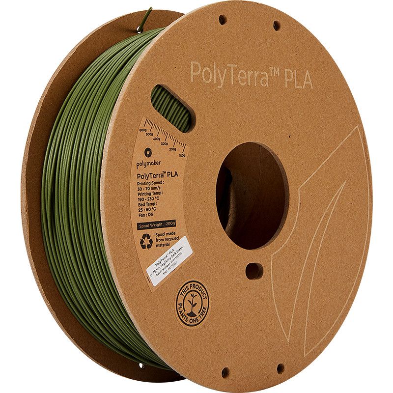 PolyTerra PLA Vert foncé Armée (Army dark green) - 1.75mm - 1 kg PolyTerra PLA Vert foncé Armée (Army dark green) - 1.75mm - 1 kg