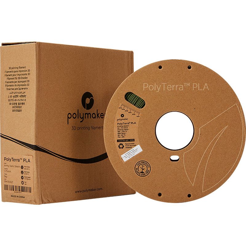 PolyTerra PLA Vert foncé Armée (Army dark green) - 1.75mm - 1 kg PolyTerra PLA Vert foncé Armée (Army dark green) - 1.75mm - 1 kg