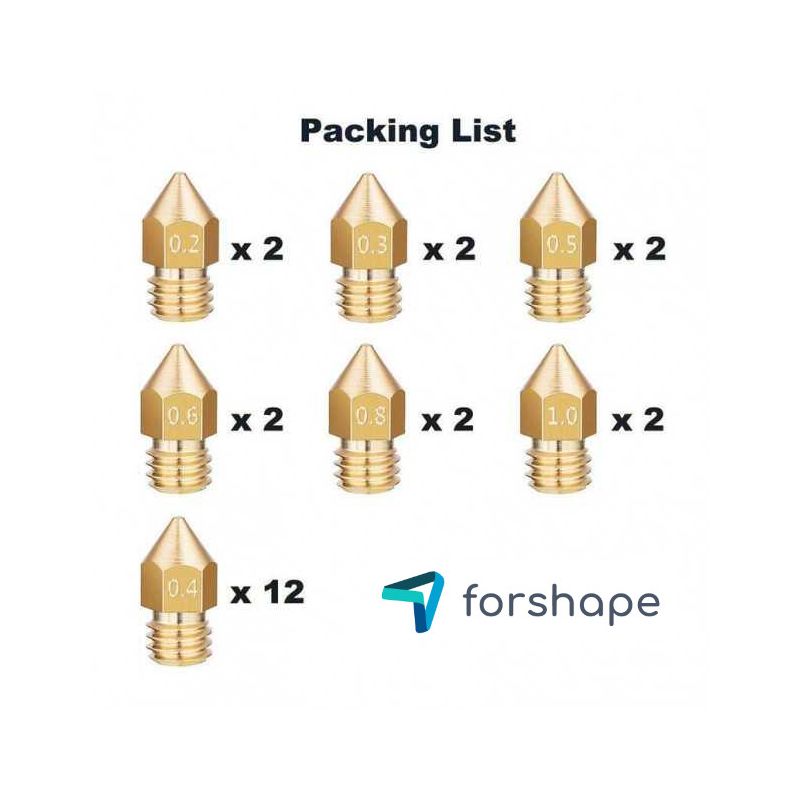 Lot de 24 Buses Laiton MK8 Forshape (2 x 0.2mm, 2 x 0.3mm, 12 x 0.4mm, 2 x 0.5mm, 2 x 0.6mm, 2 x 0.8mm, 2 x 1.0mm) Lot de 24 Buses Laiton MK8 Forshape (2 x 0.2mm, 2 x 0.3mm, 12 x 0.4mm, 2 x 0.5mm, 2 x 0.6mm, 2 x 0.8mm, 2 x 1.0mm)