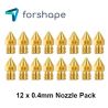 Lot de 12 Buses Laiton MK8 Forshape 0.4mm Lot de 12 Buses Laiton MK8 Forshape 0.4mm