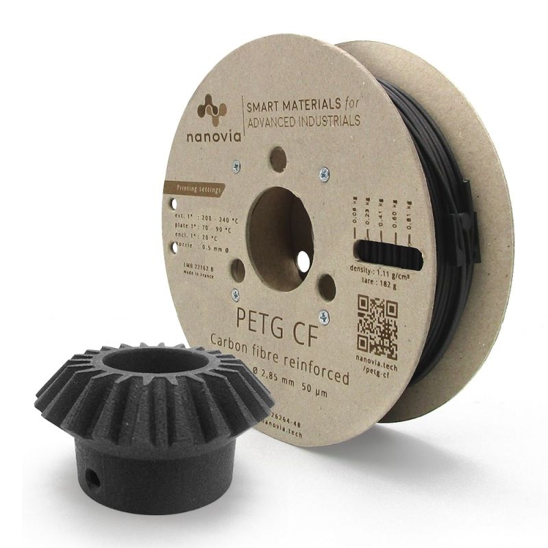PETG CF Nanovia (renforcé en fibres de carbone) - 2.85 mm - 500g PETG CF Nanovia (renforcé en fibres de carbone) - 2.85 mm - 500g