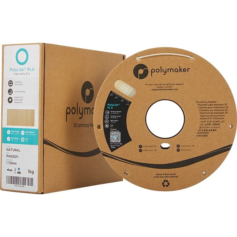 PolyLite PLA Naturel - 1.75mm - 1 kg emballage carton PolyLite PLA Naturel - 1.75mm - 1 kg emballage carton
