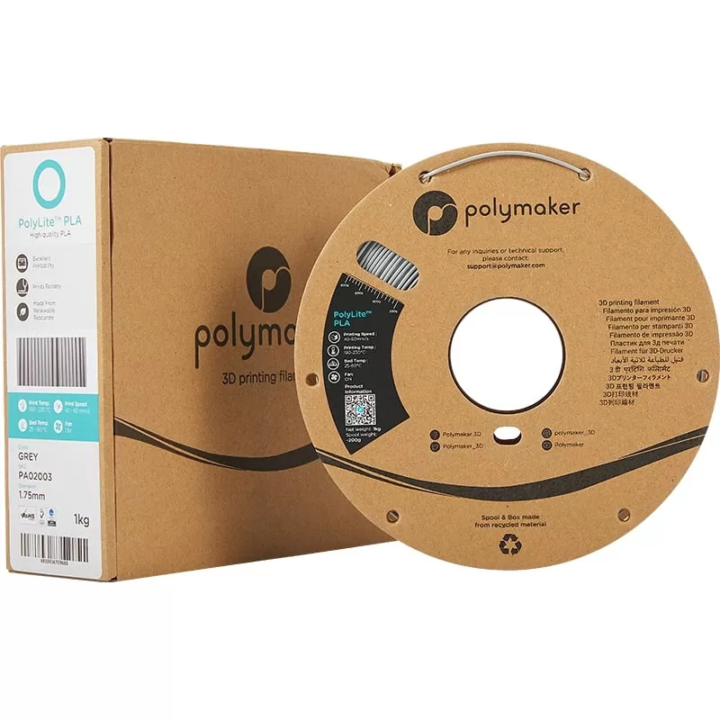 Presentation PolyLite PLA Gris - 1.75mm - 1 kg