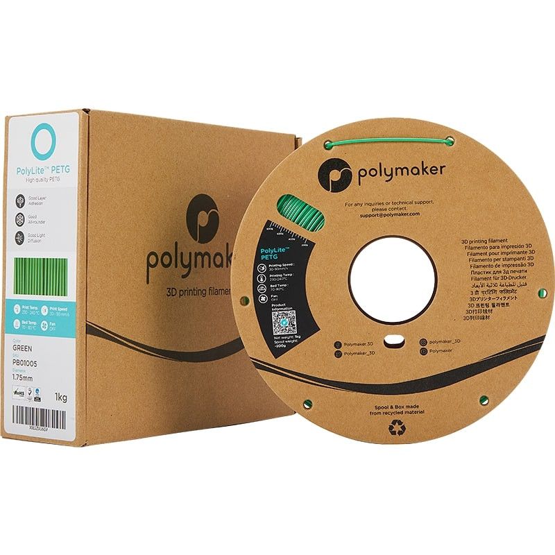 Packaging PolyLite PETG Vert - 1.75mm - 1 kg Packaging PolyLite PETG Vert - 1.75mm - 1 kg