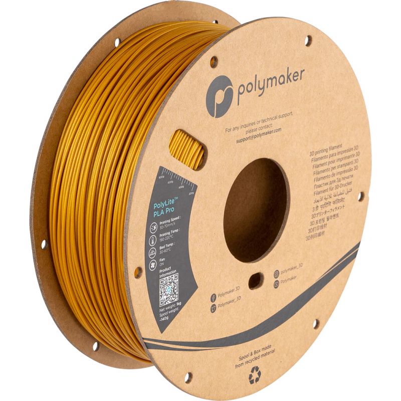 PolyLite PLA Pro Metallic Gold - 1.75mm - 1 kg PolyLite PLA Pro Metallic Gold - 1.75mm - 1 kg