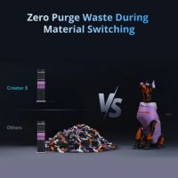Flashforge Creator 5 Zero Purge Waste stampa multicolore pulita