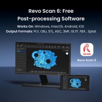Revopoint Range 3 Pro collegato a un computer e a uno smartphone