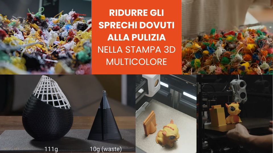 Ridurre gli sprechi dovuti alla pulizia nella stampa 3D multicolore